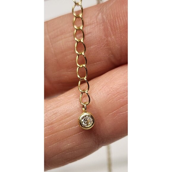 925 SILVER GOLD TONE DIAMOND CROSS PENDANT NECKLACE 16" CHINA - Picture 9 of 11